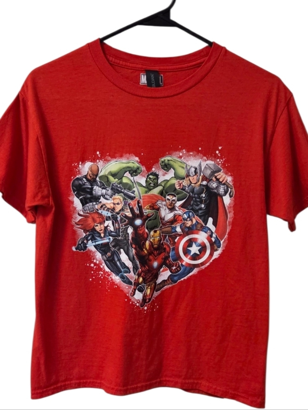 Marvel Avengers Graphic T Shirt Red Youth Large Superhero Tee